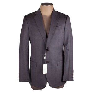 ARMANI COLLEZIONI Gray Wool Checkered Blazer Jacket